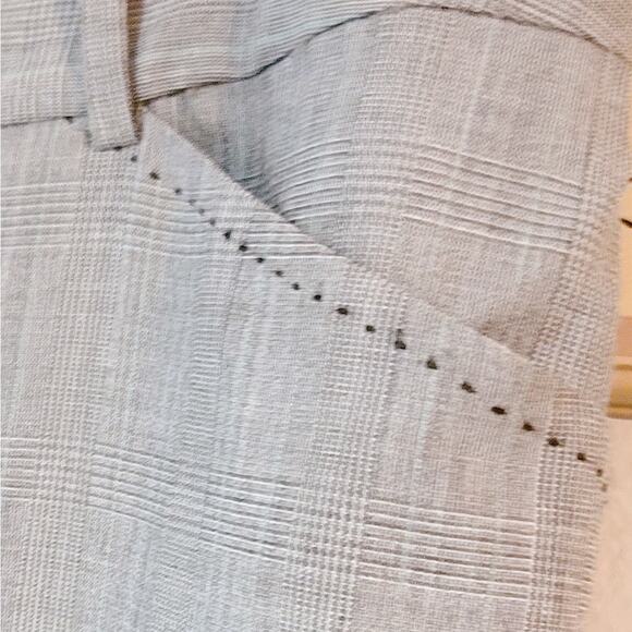 T Tahari mocha wool blend glen plaid flared mid rise dress pants size 4 - Picture 6 of 16